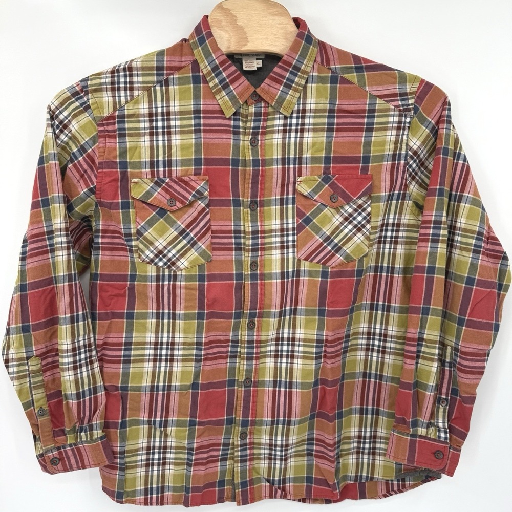 Carbon 2 Cobalt Button Down Mens XL Multicolor Plaid Long Sleeve Cotton Shirt